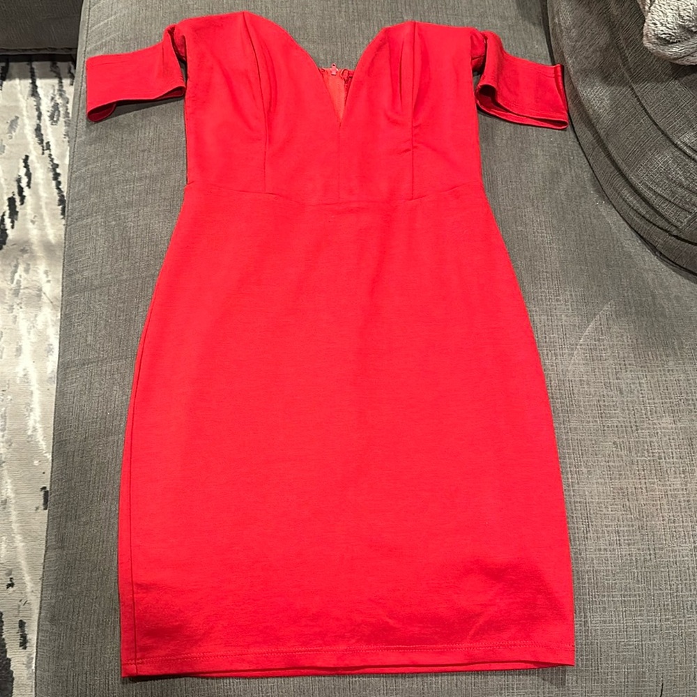 Red off the shoulder sexy dress